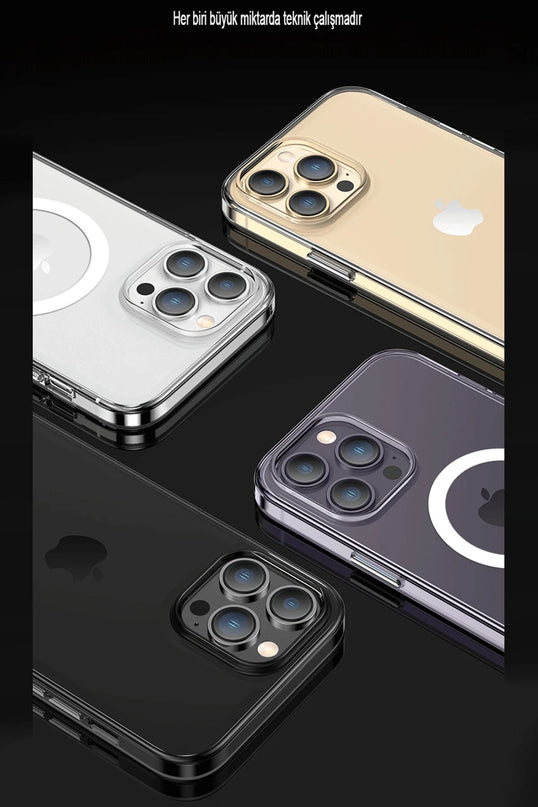 iPhone 14 Pro Max Tron Şeffaf Magsafe Kapak Kılıf - Derin Mor 9