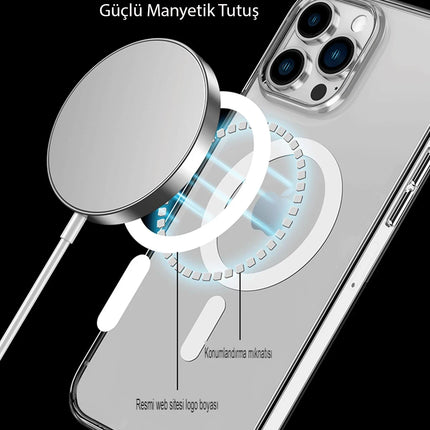 iPhone 14 Pro Max Tron Şeffaf Magsafe Kapak Kılıf - Şeffaf 8
