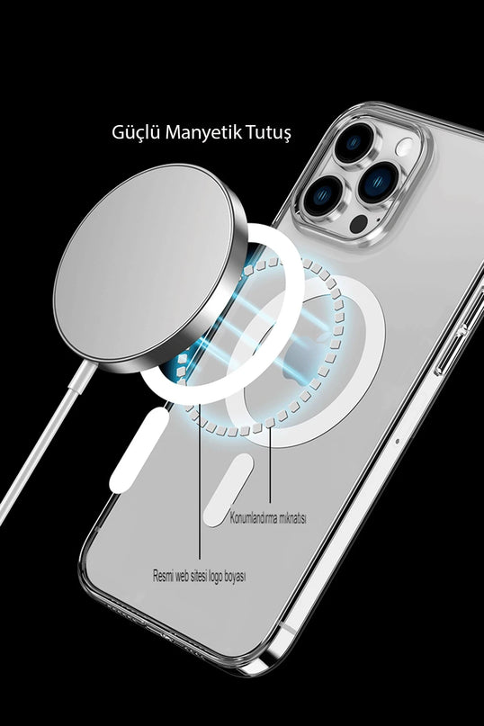 iPhone 14 Pro Max Tron Şeffaf Magsafe Kapak Kılıf - Şeffaf 8
