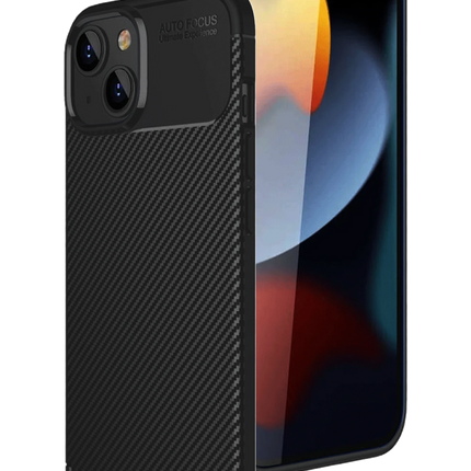 iPhone 15 Auto Focus Karbon Kapak Kılıf - Siyah