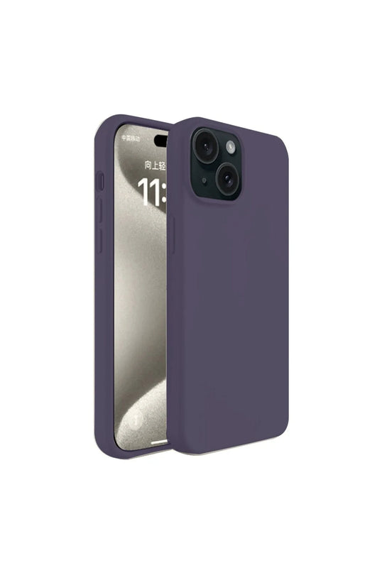 iPhone 15 First Silikon Kılıf - Mürdüm