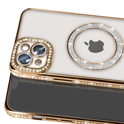 iPhone 15 Joke Simli Magneticsafe Kılıf - Gold 2