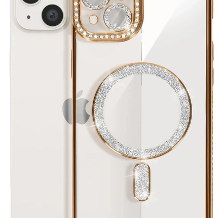 iPhone 15 Joke Simli Magneticsafe Kılıf - Gold 3