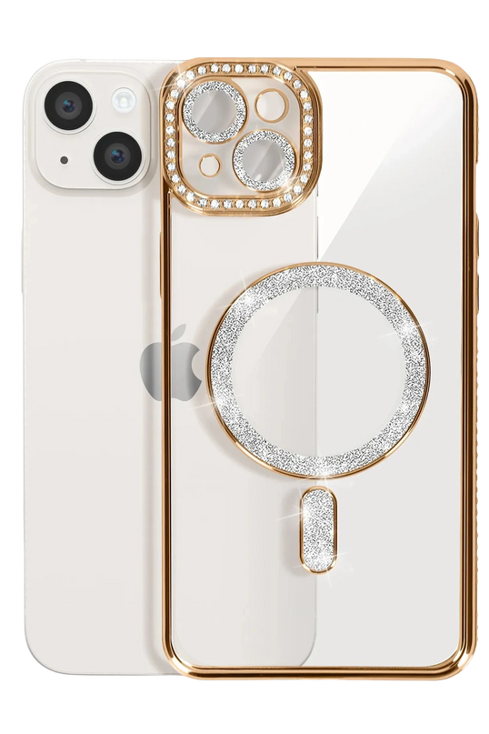 iPhone 15 Joke Simli Magneticsafe Kılıf - Gold 3