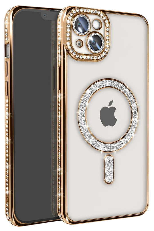 iPhone 15 Joke Simli Magneticsafe Kılıf - Gold