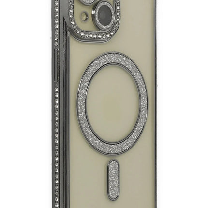 iPhone 15 Joke Simli Magneticsafe Kılıf - Gri