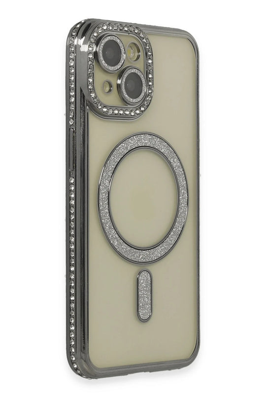 iPhone 15 Joke Simli Magneticsafe Kılıf - Gri