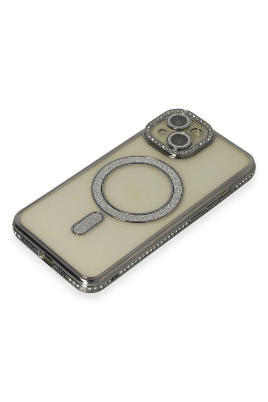 iPhone 15 Joke Simli Magneticsafe Kılıf - Gri 3