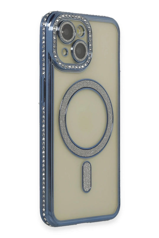 iPhone 15 Joke Simli Magneticsafe Kılıf - Lacivert