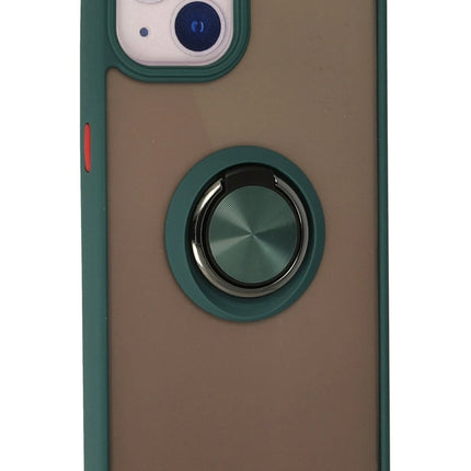 iPhone 15 Montreal Yüzüklü Silikon Kapak Kılıf - Yeşil 3