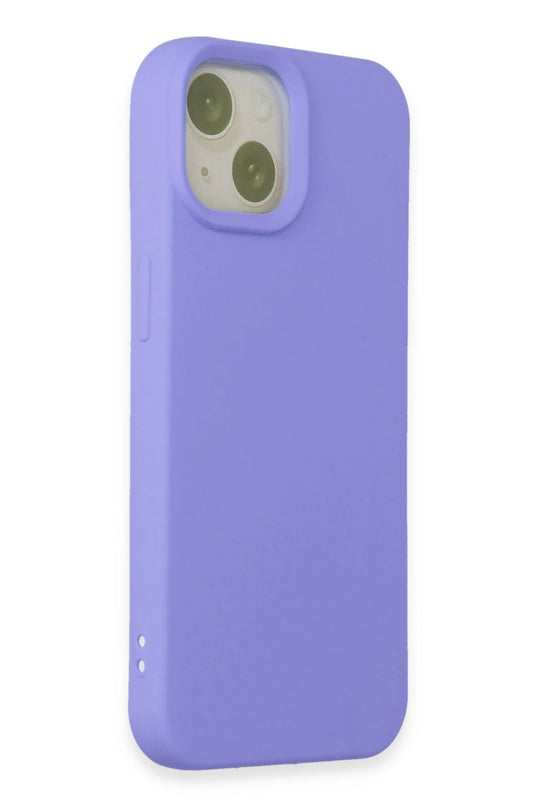 iPhone 15 Nano içi Kadife Silikon Kılıf - Lila 2