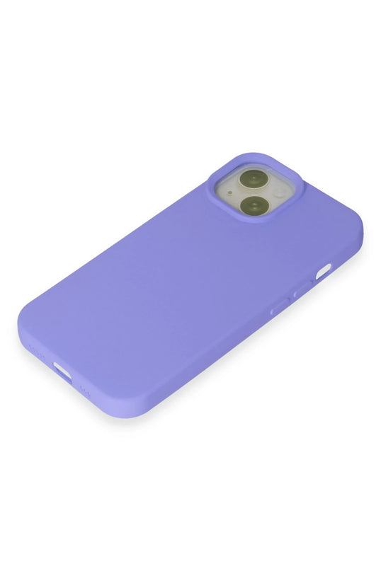 iPhone 15 Nano içi Kadife Silikon Kılıf - Lila 4