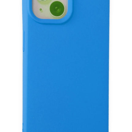 iPhone 15 Nano içi Kadife Silikon Kılıf - Mavi