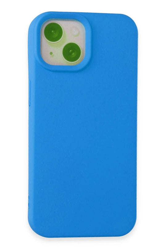 iPhone 15 Nano içi Kadife Silikon Kılıf - Mavi