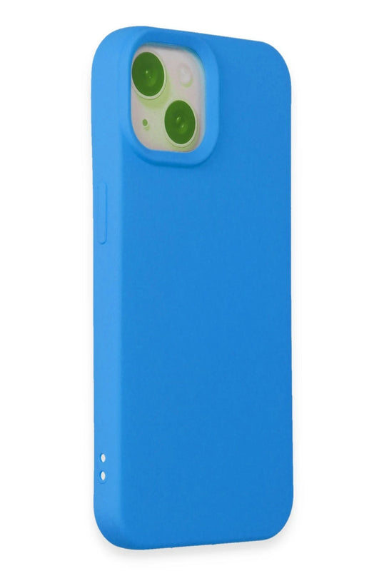 iPhone 15 Nano içi Kadife Silikon Kılıf - Mavi 2