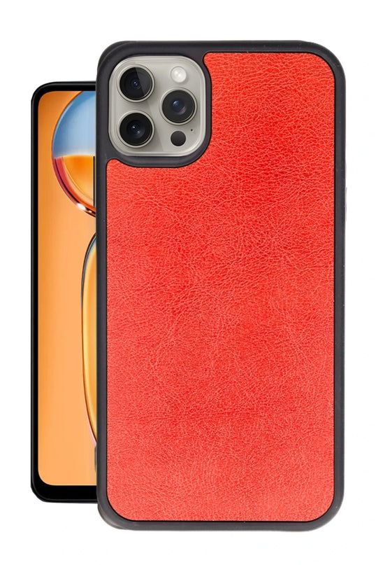 iPhone 15 Pro Aras Deri Kapak Kılıf - Kırmızı