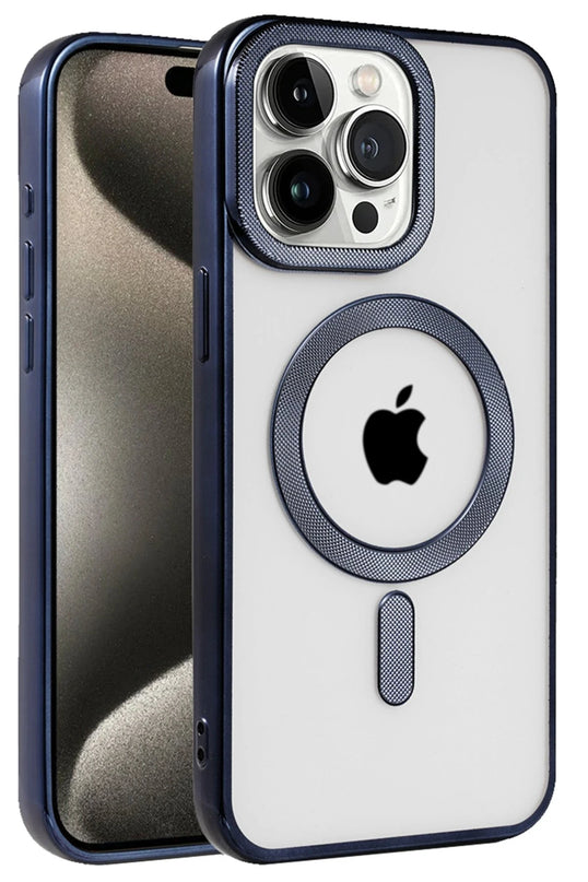 iPhone 15 Pro Kronos Magsafe Kapak Kılıf - Lacivert