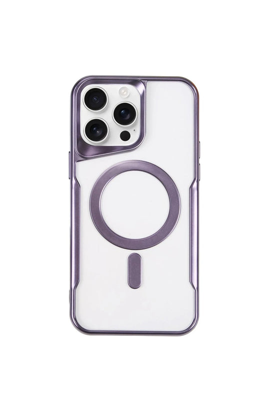 iPhone 15 Pro Max Boyi Magsafe Silikon Kapak Kılıf - Derin Mor