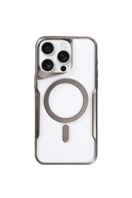 iPhone 15 Pro Max Boyi Magsafe Silikon Kapak Kılıf - Titanyum Gri