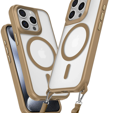 iPhone 15 Pro Max Enka Magsafe Silikon Kılıf - Çöl Titanyum