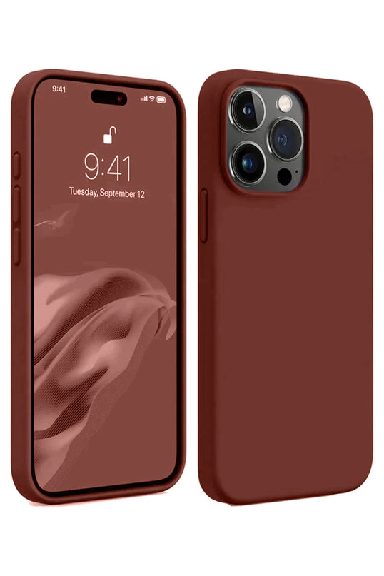 iPhone 15 Pro Max First Silikon Kılıf - Bordo