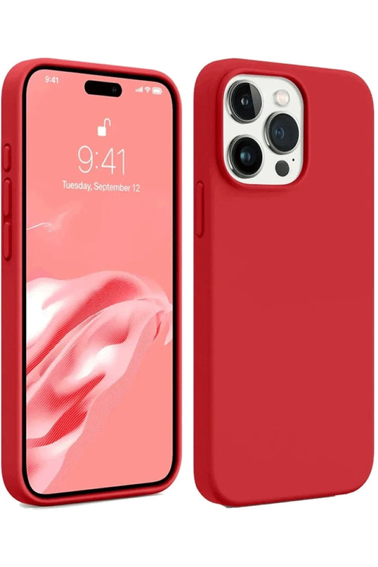 iPhone 15 Pro Max First Silikon Kılıf - Kırmızı