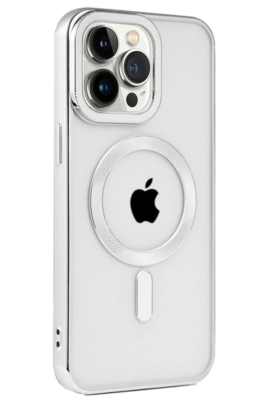 iPhone 15 Pro Max Kronos Magsafe Kapak Kılıf - Gümüş 2