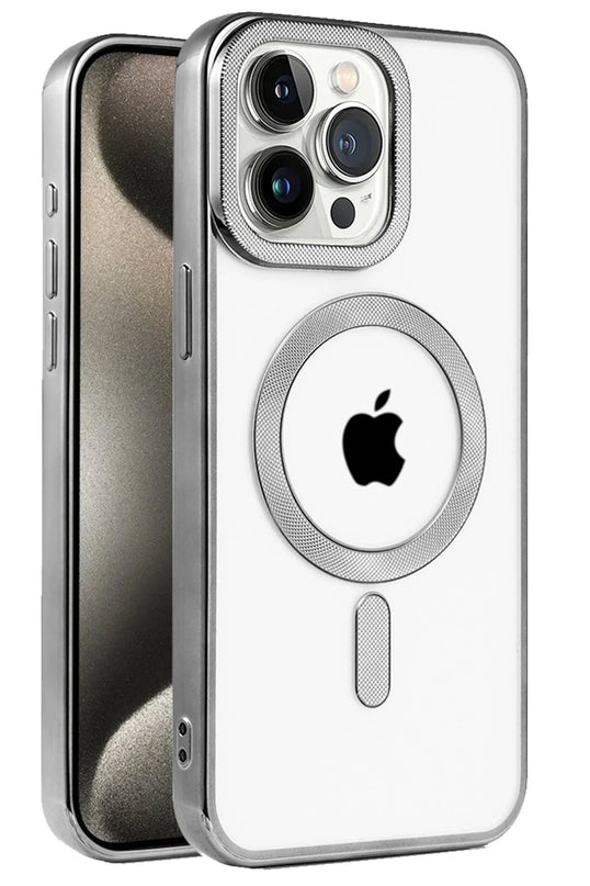 iPhone 15 Pro Max Kronos Magsafe Kapak Kılıf - Titanyum Gri