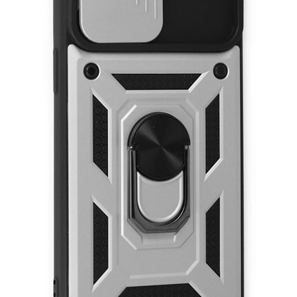 iPhone 15 Pro Max Pars Lens Yüzüklü Silikon Kılıf - Gümüş 3
