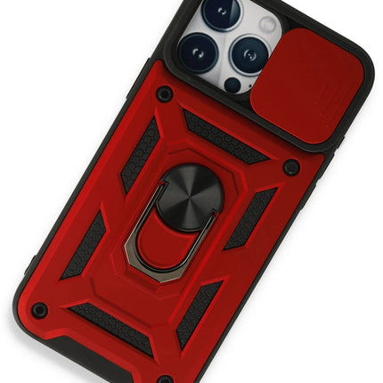 iPhone 15 Pro Max Pars Lens Yüzüklü Silikon Kılıf - Kırmızı 2