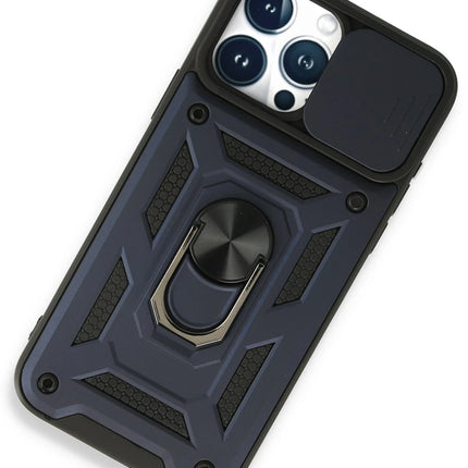 iPhone 15 Pro Max Pars Lens Yüzüklü Silikon Kılıf - Lacivert 2