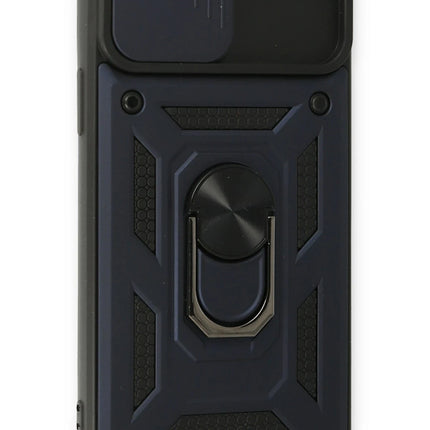 iPhone 15 Pro Max Pars Lens Yüzüklü Silikon Kılıf - Lacivert 3