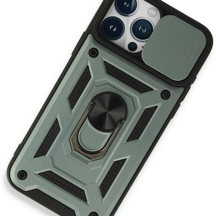 iPhone 15 Pro Max Pars Lens Yüzüklü Silikon Kılıf - Yeşil 2