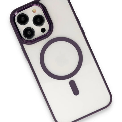 iPhone 15 Pro Max Room Magneticsafe Silikon Kılıf - Derin Mor 3
