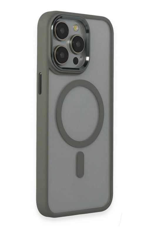 iPhone 15 Pro Max Room Magneticsafe Silikon Kılıf - Gri 2