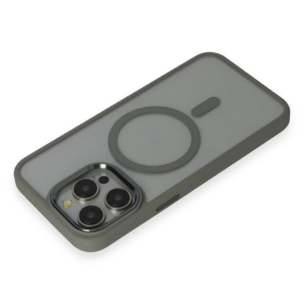 iPhone 15 Pro Max Room Magneticsafe Silikon Kılıf - Gri 3