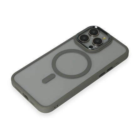iPhone 15 Pro Max Room Magneticsafe Silikon Kılıf - Gri 4