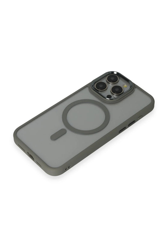 iPhone 15 Pro Max Room Magneticsafe Silikon Kılıf - Gri 4