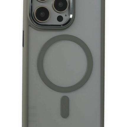iPhone 15 Pro Max Room Magneticsafe Silikon Kılıf - Gri