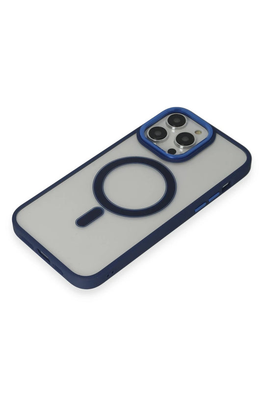 iPhone 15 Pro Max Room Magneticsafe Silikon Kılıf - Lacivert 4