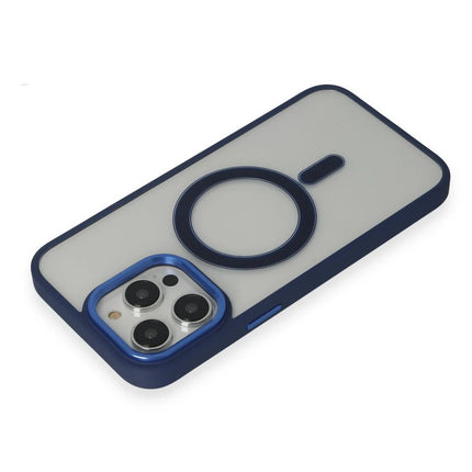 iPhone 15 Pro Max Room Magneticsafe Silikon Kılıf - Lacivert 3