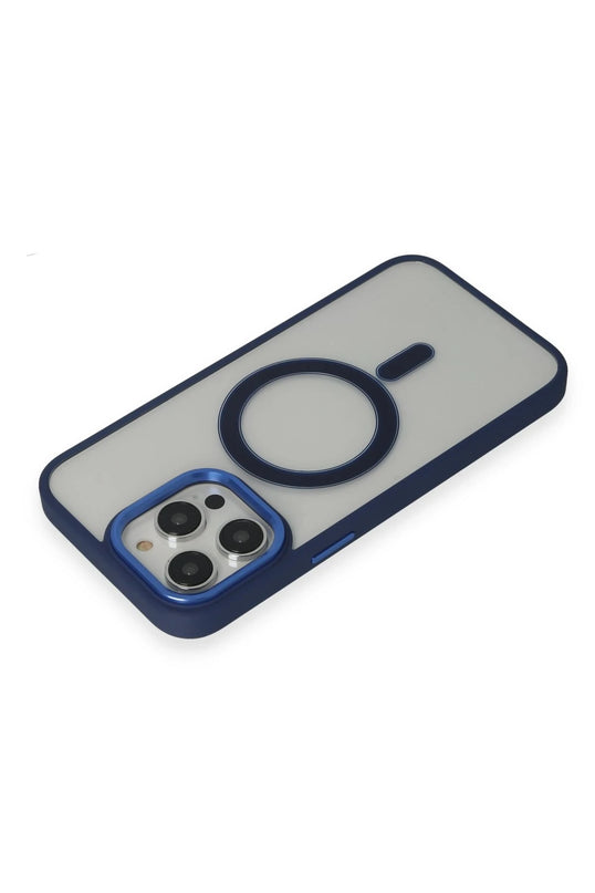 iPhone 15 Pro Max Room Magneticsafe Silikon Kılıf - Lacivert 3