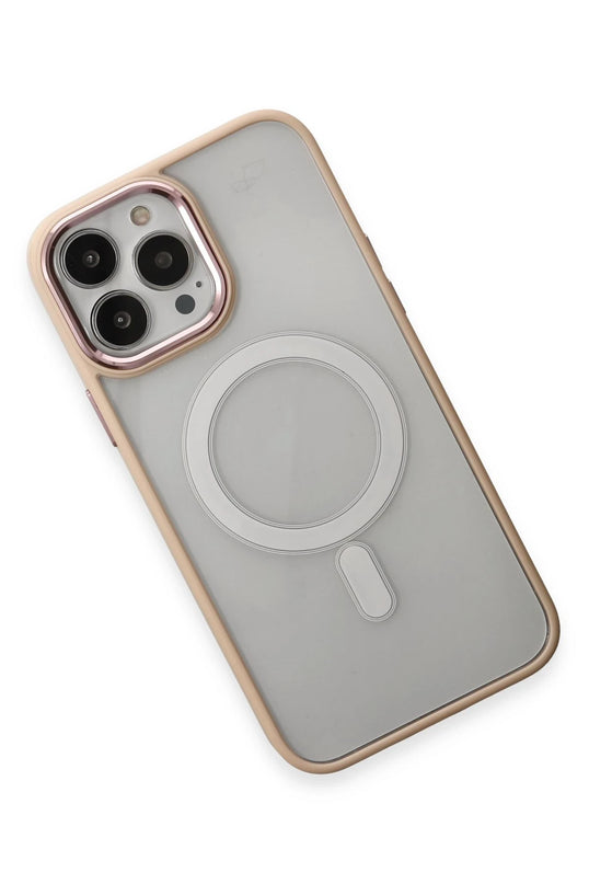 iPhone 15 Pro Max Room Magneticsafe Silikon Kılıf - Pudra 3