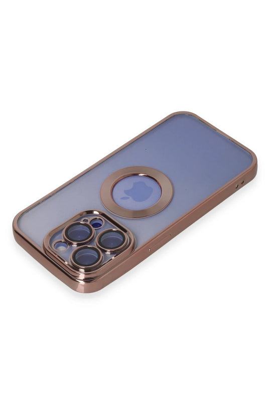 iPhone 15 Pro Max Slot Silikon Kılıf - Rose Gold 3