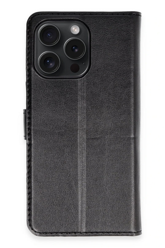 iPhone 15 Pro Max Trend S Plus Kapaklı Kılıf - Siyah