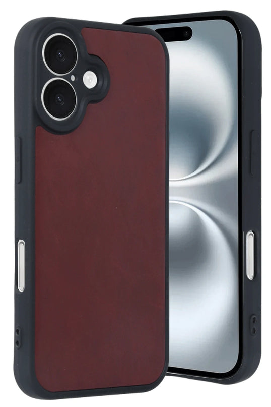 iPhone 16 Aras Deri Kapak Kılıf - Bordo