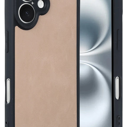 iPhone 16 Aras Deri Kapak Kılıf - Pudra