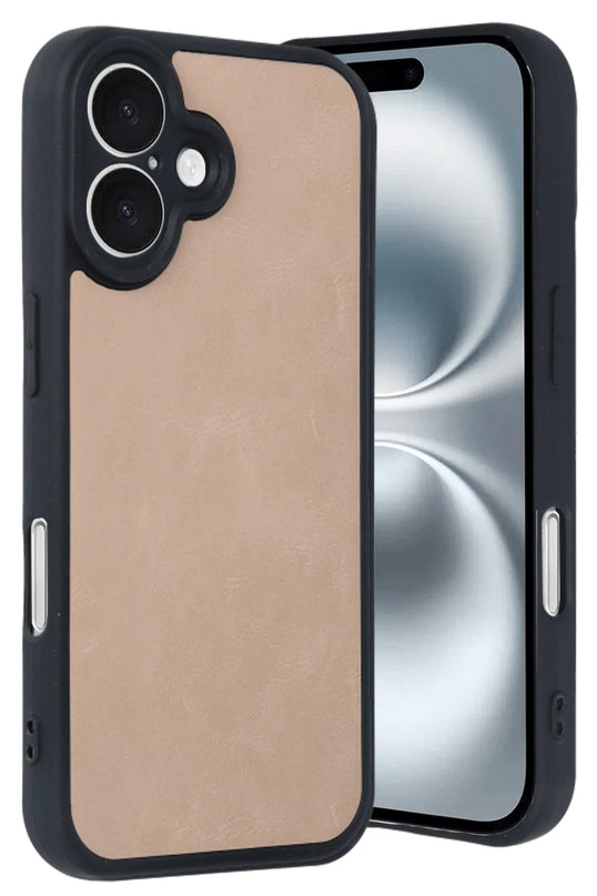 iPhone 16 Aras Deri Kapak Kılıf - Pudra