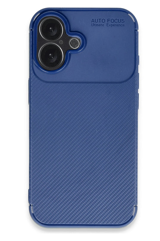 iPhone 16 Auto Focus Karbon Kapak Kılıf - Lacivert 4