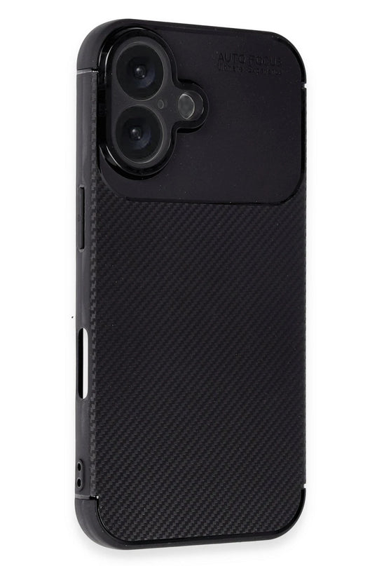 iPhone 16 Auto Focus Karbon Kapak Kılıf - Siyah 2
